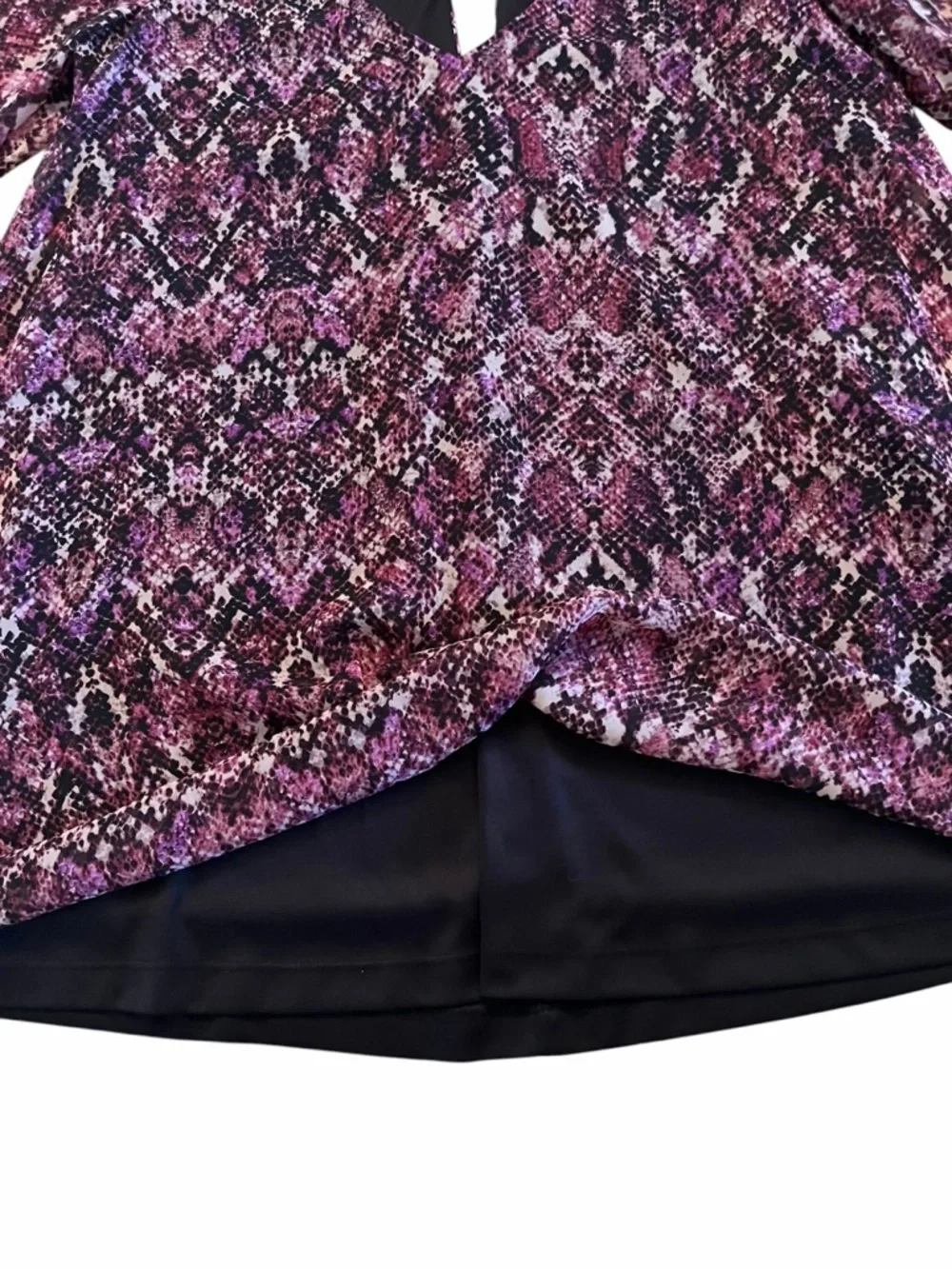 Show Me Your Mumu Snake Print Mini Purple Dress Boho Flowy Bell Sleeve M